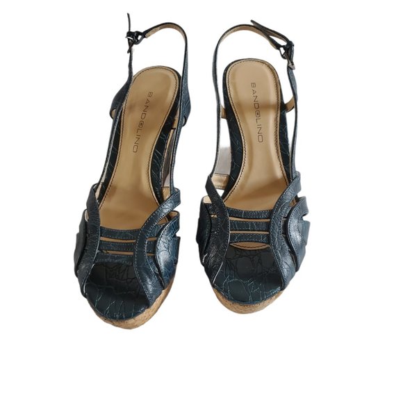 Bandolino Women's Wedge Sandals Teal Sz 6.5 - Picture 2 of 12